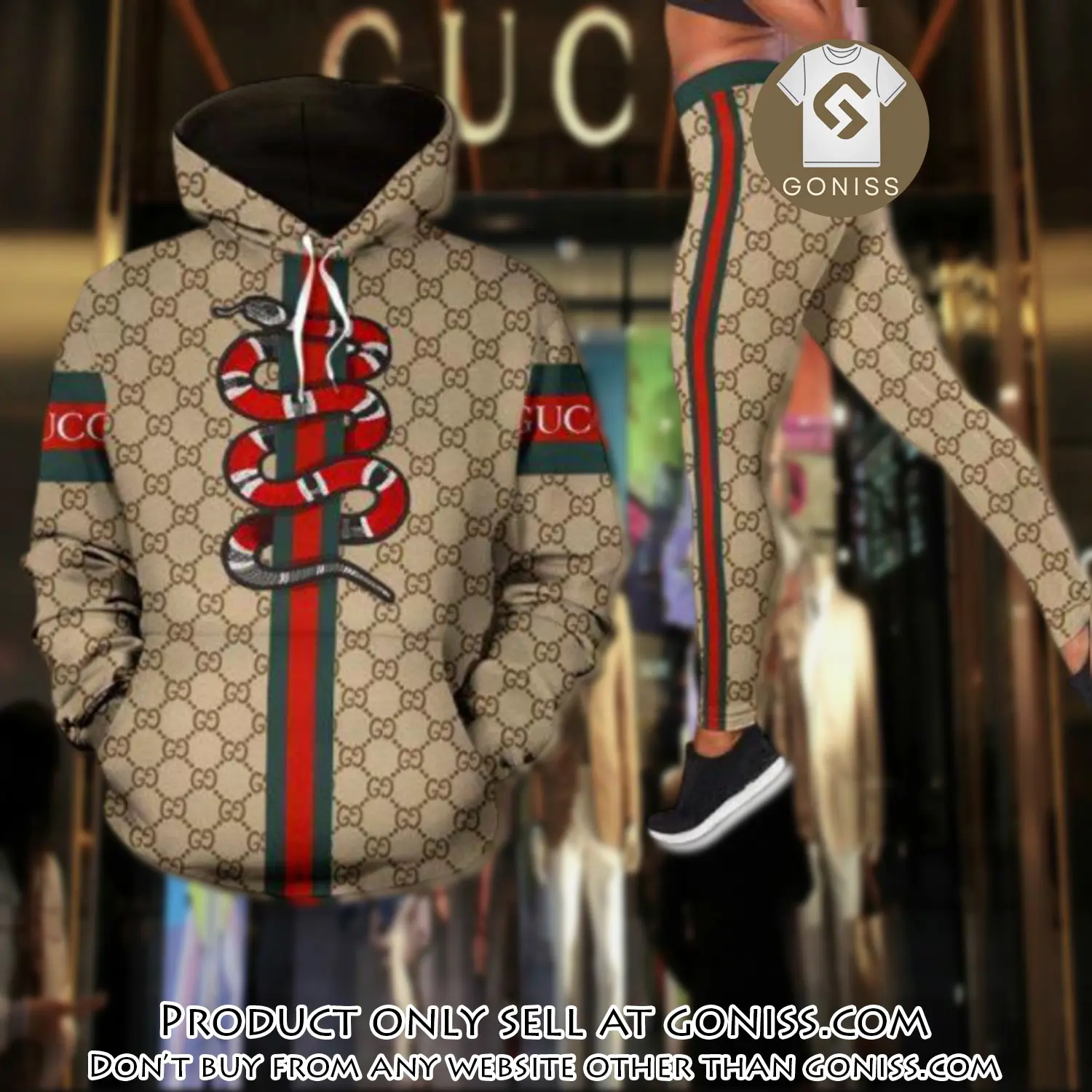 Gucci snake hoodie legging set luxury for women gn0041831